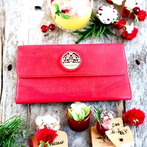 FORNARINA Pandora Leather Wallet, Clutch, Red